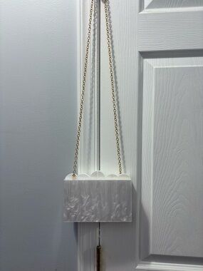 Aguabendita X Target Marble Clutch With Gold Chain